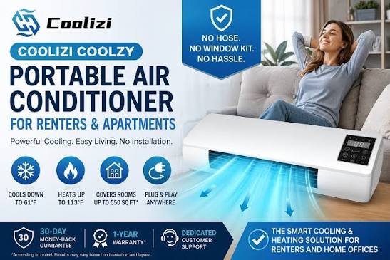 Coolizi Produktmotiv mit Wohnsituation und Luftstrom